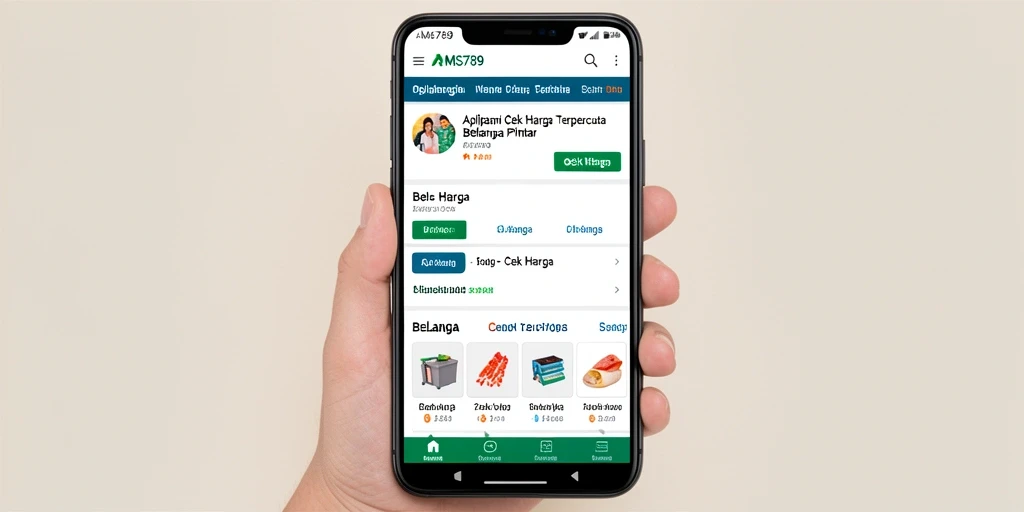 Tampilan antarmuka AMS789 dengan fitur Cek Harga yang sederhana dan informatif.