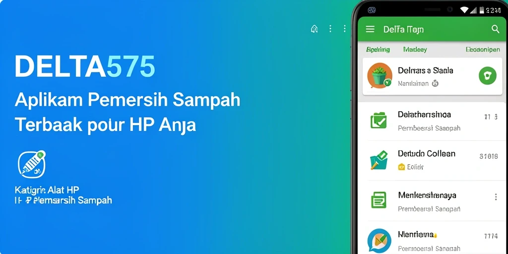 Antarmuka aplikasi Pembersih Sampah DELTA575 yang bersih dan mudah digunakan.