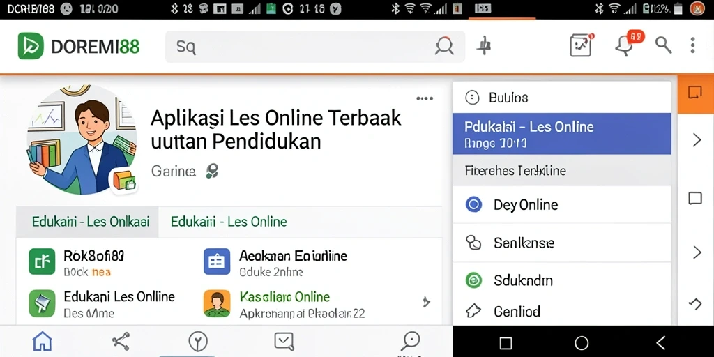 Tampilan antarmuka DOREMI88 dengan fitur Les Online yang intuitif.