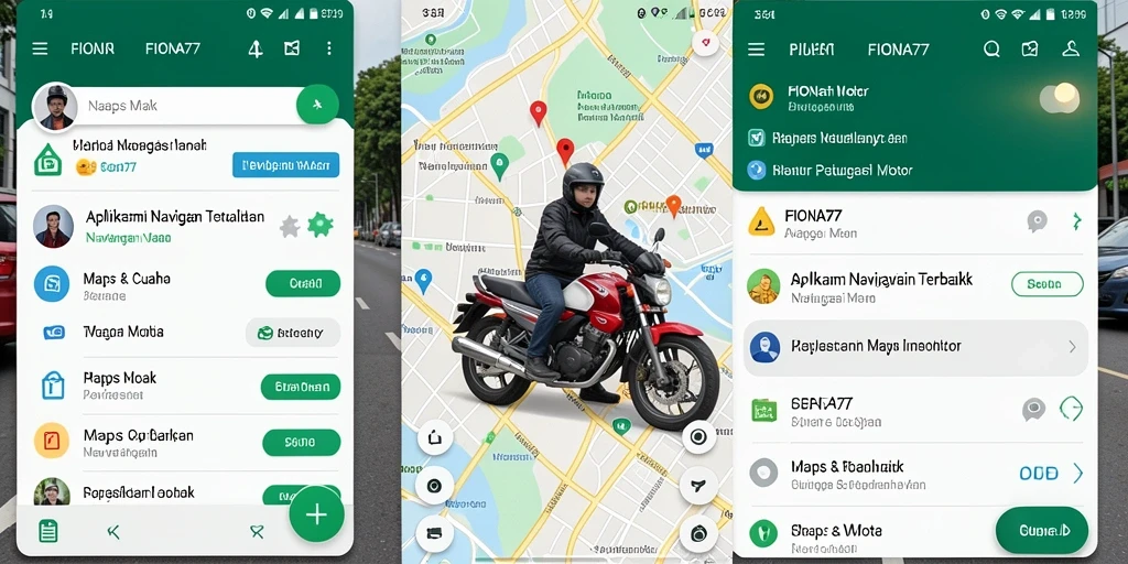 Tampilan antarmuka FIONA77 yang intuitif saat navigasi motor.