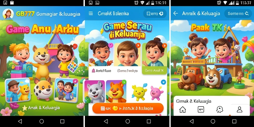 Antarmuka aplikasi GB777 yang ceria dan menarik untuk anak-anak.