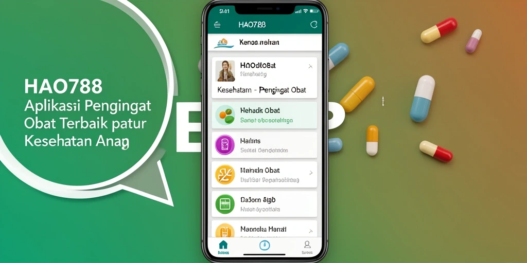 Tampilan antarmuka aplikasi HAO788 yang memudahkan pengingat obat.