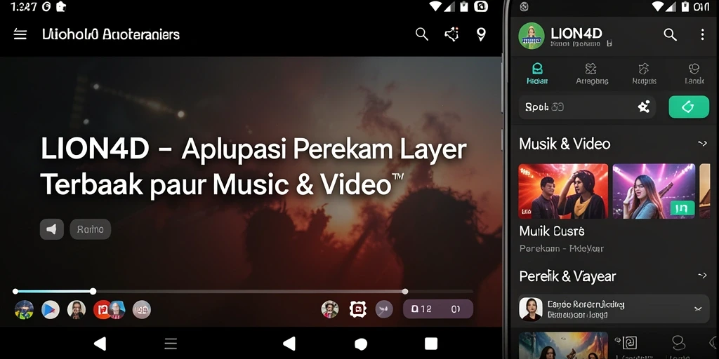 Antarmuka utama LION4D yang menunjukkan fungsi perekaman layar.