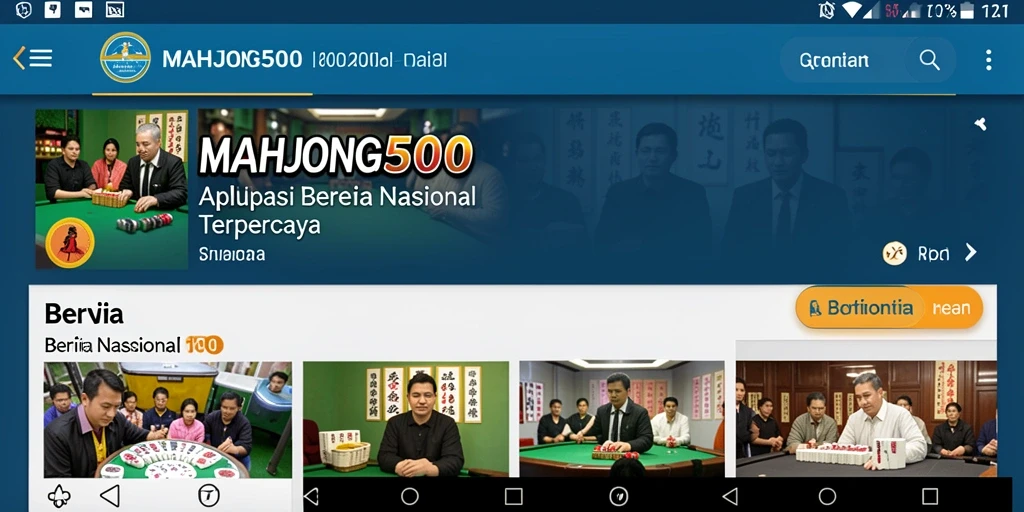 Antarmuka aplikasi MAHJONG500 yang informatif dan menarik.