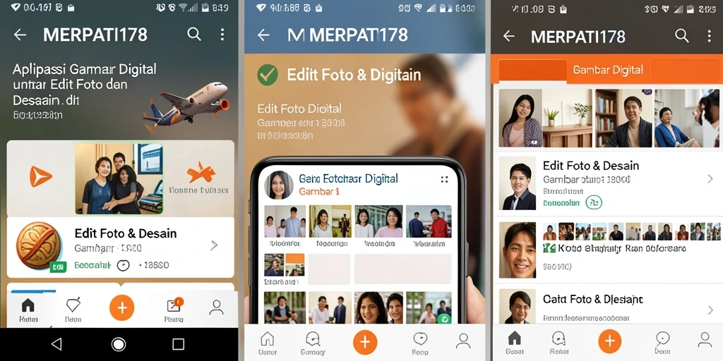 Tampilan antarmuka MERPATI178 untuk pengeditan foto dan desain.