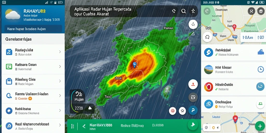 Antarmuka intuitif RAHAYU88 dengan informasi radar hujan terkini.