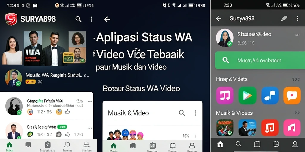 Antarmuka SURYA898 yang intuitif untuk mengelola Status WA Video.