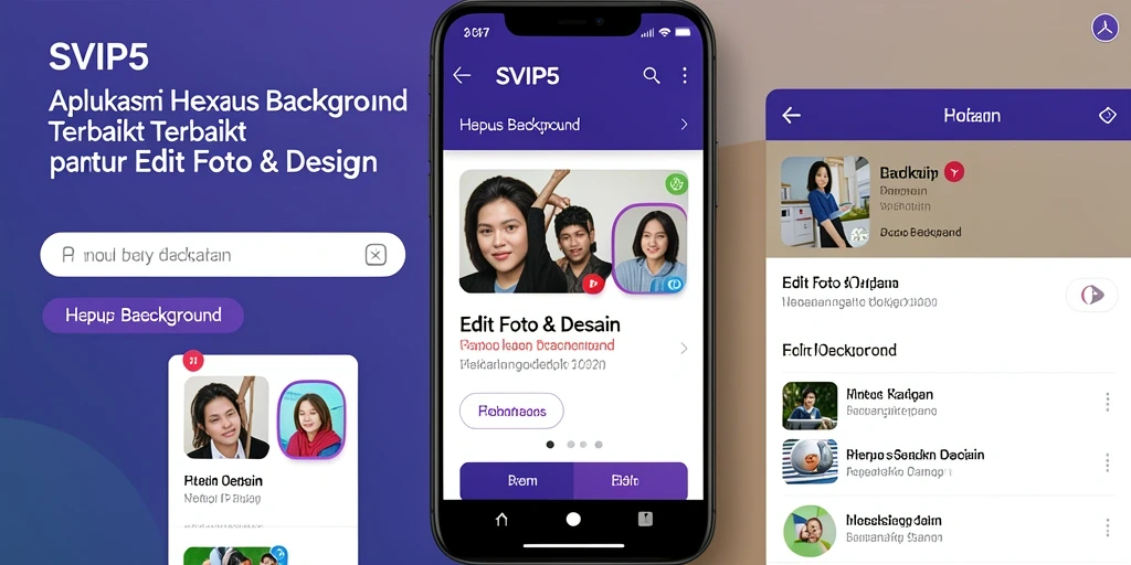 Antarmuka aplikasi SVIP5 yang memudahkan proses Hapus Background.